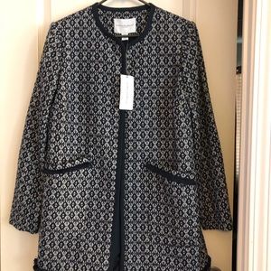 Jacket light weight. Navy blue print. New